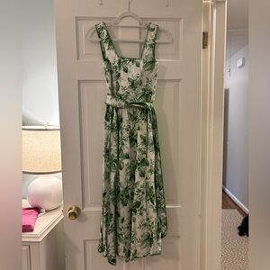 Tuckernuck Green & White Floral Midi Dress